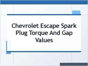 Recommended Spark Plug Torque and Gap Settings for Chevrolet Escape